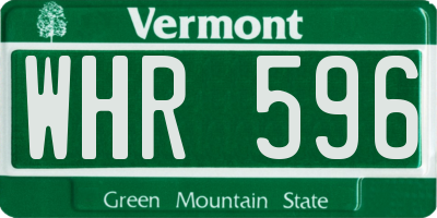 VT license plate WHR596
