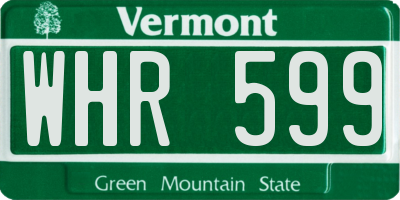 VT license plate WHR599