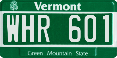 VT license plate WHR601