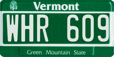 VT license plate WHR609