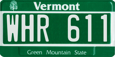 VT license plate WHR611