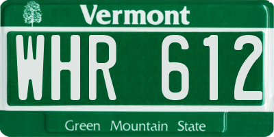 VT license plate WHR612
