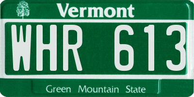 VT license plate WHR613