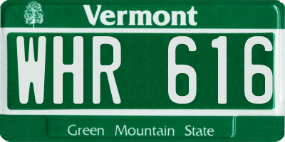 VT license plate WHR616