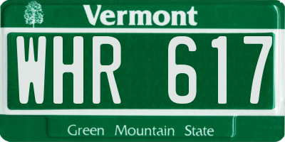 VT license plate WHR617