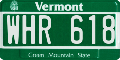 VT license plate WHR618