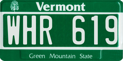VT license plate WHR619