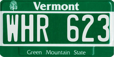 VT license plate WHR623