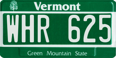 VT license plate WHR625