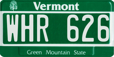 VT license plate WHR626