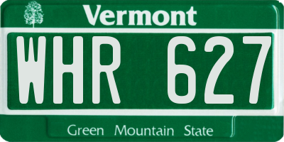 VT license plate WHR627