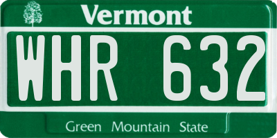 VT license plate WHR632
