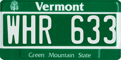 VT license plate WHR633