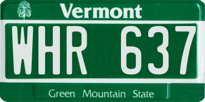 VT license plate WHR637