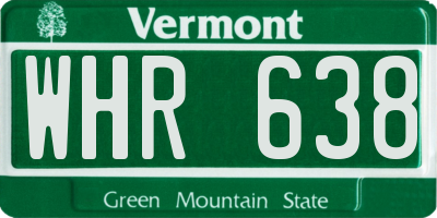 VT license plate WHR638