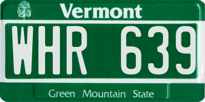 VT license plate WHR639