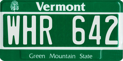 VT license plate WHR642