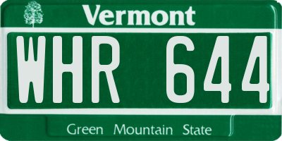 VT license plate WHR644