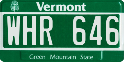 VT license plate WHR646
