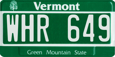 VT license plate WHR649