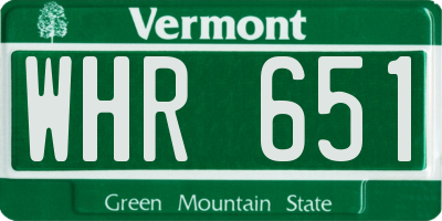 VT license plate WHR651