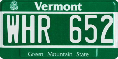 VT license plate WHR652