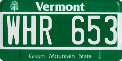 VT license plate WHR653
