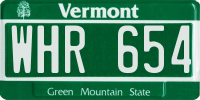 VT license plate WHR654