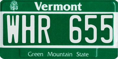 VT license plate WHR655