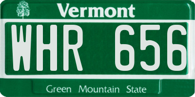 VT license plate WHR656
