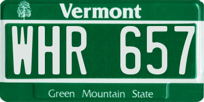 VT license plate WHR657
