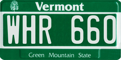 VT license plate WHR660