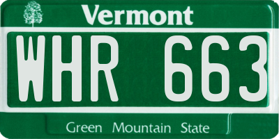 VT license plate WHR663