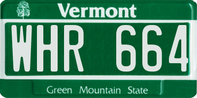 VT license plate WHR664