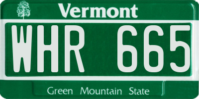 VT license plate WHR665
