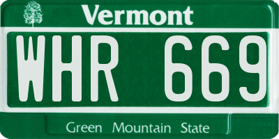 VT license plate WHR669