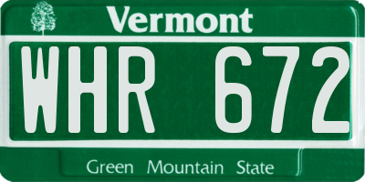 VT license plate WHR672