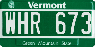 VT license plate WHR673