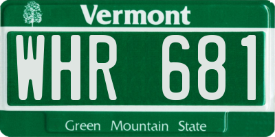 VT license plate WHR681