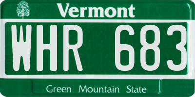 VT license plate WHR683