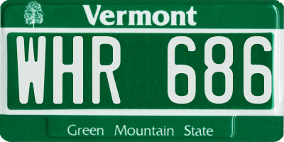 VT license plate WHR686