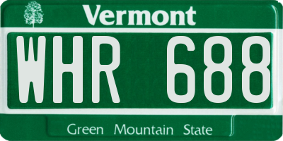 VT license plate WHR688