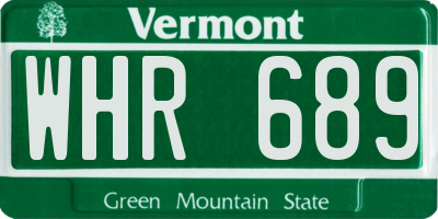 VT license plate WHR689