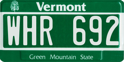 VT license plate WHR692