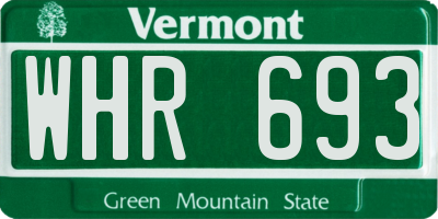 VT license plate WHR693