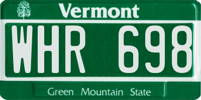 VT license plate WHR698