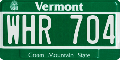 VT license plate WHR704