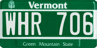 VT license plate WHR706