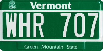VT license plate WHR707