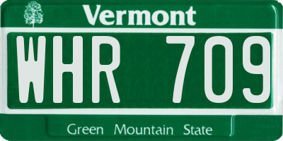 VT license plate WHR709